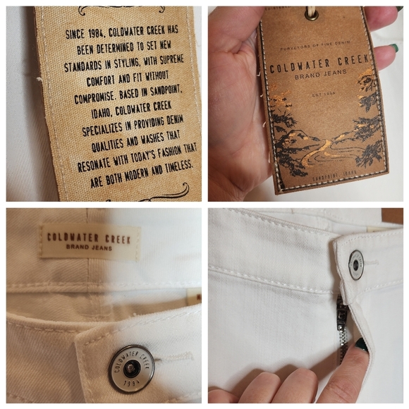 NWT Coldwater Creek Embroidered White Ankle Stretch Denim Jeans Size 20 - Picture 15 of 16